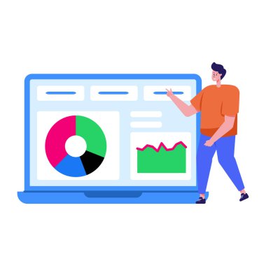 iş analizleri, veri yönetimi konsept vektör illüstrasyonu