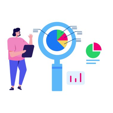 Veri analizi vektör illüstrasyonu