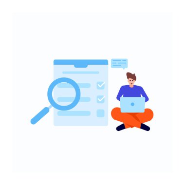 Bir arama motoru optimizasyonunun vektör tasarımı, arama motoru, seo optimizasyonu, arama optimizasyonu konsepti. modern düz tasarım çizimi