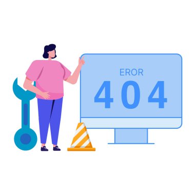 Hata 404 düz konsept vektör çizimi