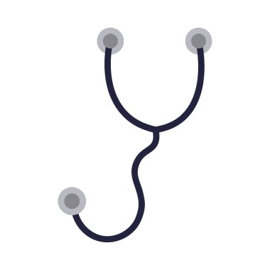 Beyaz arkaplanda steteskop simgesi.