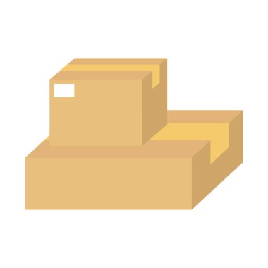 karton kutu simgesi, izometrik 3d biçimi