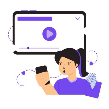 çevrimiçi webinar düz vektör simgesi