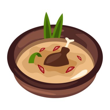 Beyaz arka planda lezzetli Hint yemekleri olan kase.