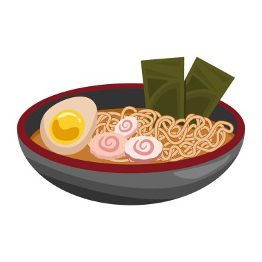 Japon eriştesi, yemek vektör çizimi.