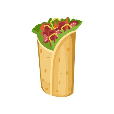 lezzetli Meksika yemeği çizgi film vektör çizim grafik tasarım