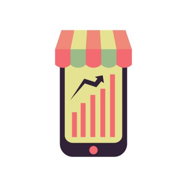 işletme grafiği simgesine sahip akıllı telefon