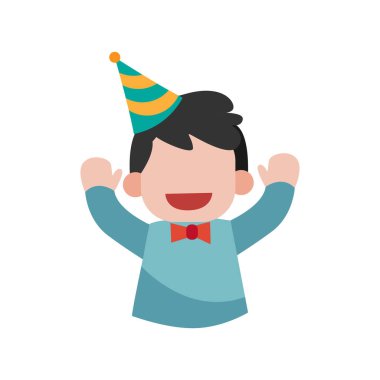 Mutlu yıllar çocuk çizgi film vektör illüstrasyon grafik tasarımı