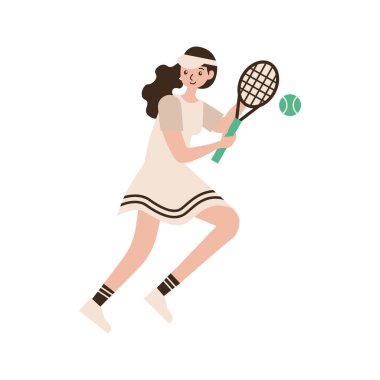 Kadın tenisçi raketle oynuyor