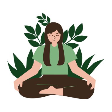 Kadın ağaçta meditasyon yapıyor..