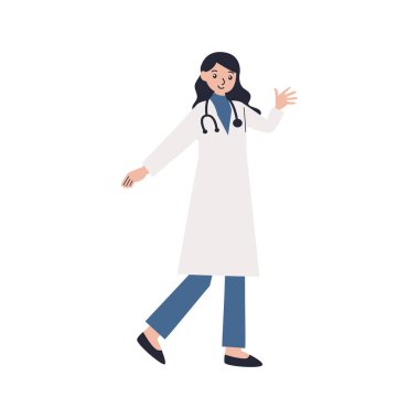 Steteskoplu genç bayan doktor.