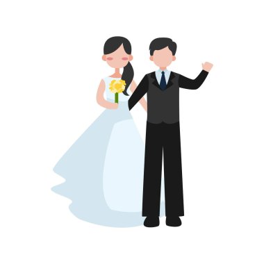 Çizgi film tarzında elleri olan bir çift..