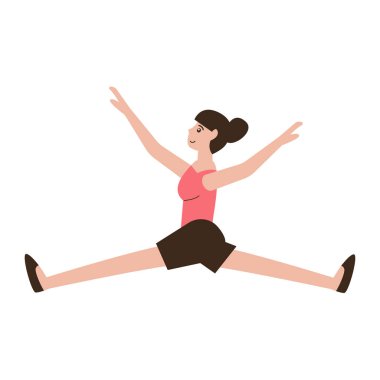 mutlu genç kadın atlama