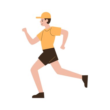 Beyaz arkaplan vektör illüstrasyon tasarımında çalışan erkek karakter