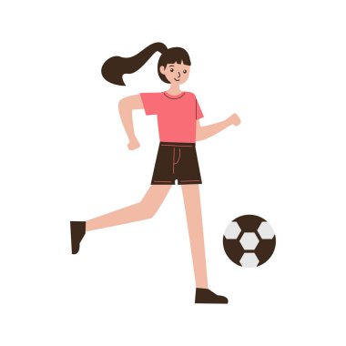 Top simgesiyle koşan kız