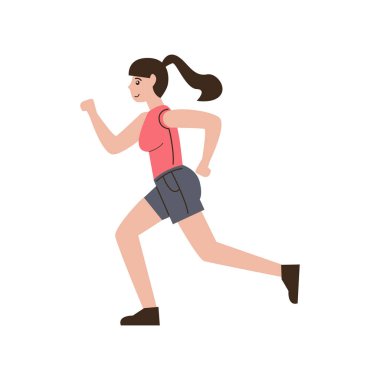 Beyaz arka planda çalışan kadın