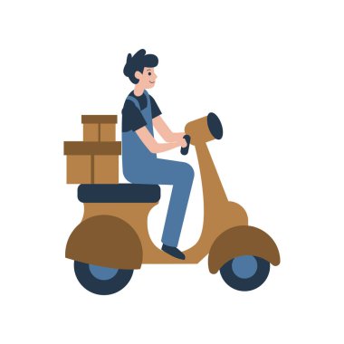 Motosikletli teslimatçı.