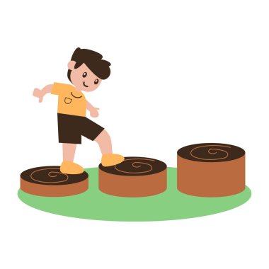 Tatlı çocuk oyuncakla oynuyor.