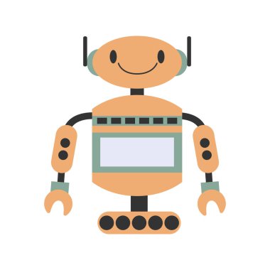 robot düz simgesi, vektör illüstrasyonu