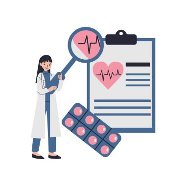 Stetoskop ve pano vektör illüstrasyon tasarımlı tıbbi doktor.