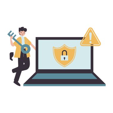 siber güvenlik sistemi çizgi filmi