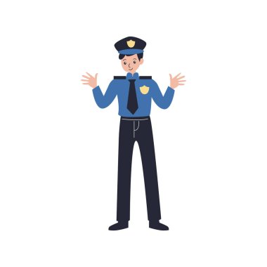 Polis memuru Avatar karikatür ikon vektör tasarımı