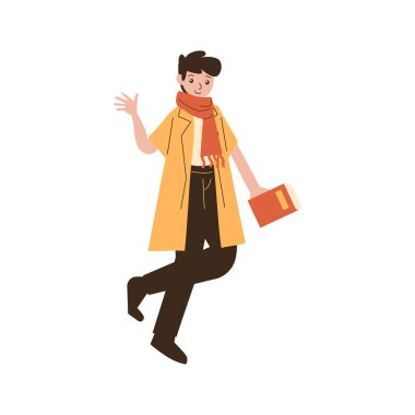 Gündelik giysiler içindeki genç adam.