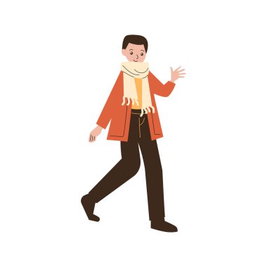 kış giysileri giyen genç adam