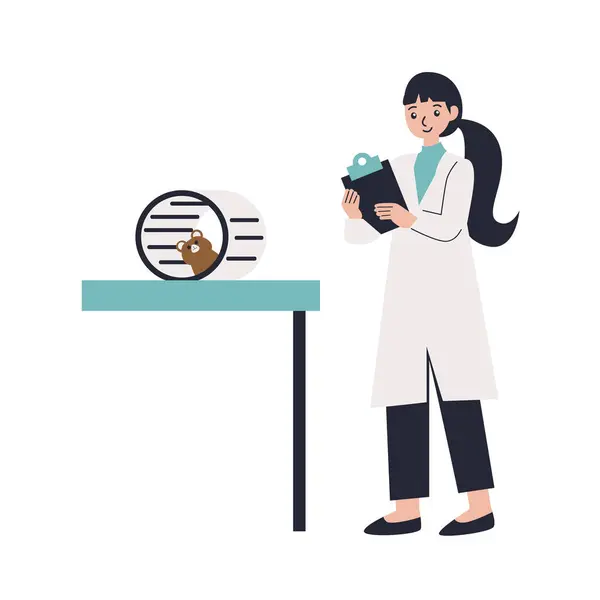 Steteskopu ve kedisi olan kadın doktor.