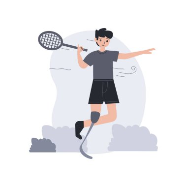 Mutlu erkek atlet tenis oynuyor