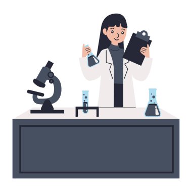 Laboratuvarda çalışan kadın bilim adamı