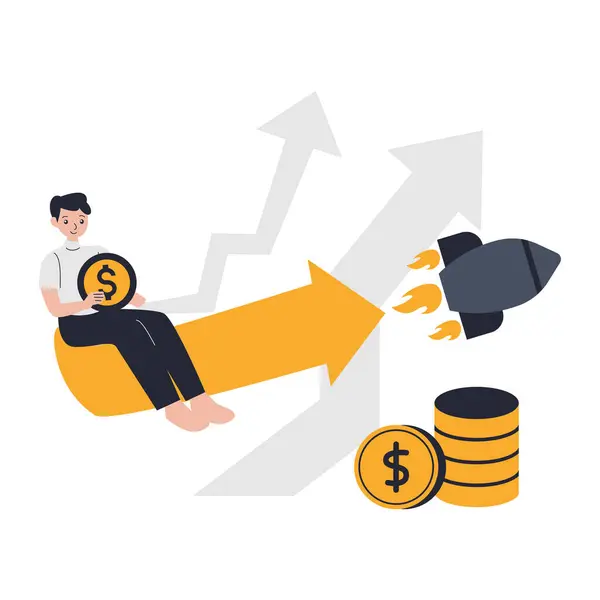 para ve yatırım tasarımı, vektör illüstrasyonu