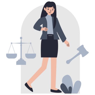 Ölçekli vektör illüstrasyon tasarımlı iş kadını