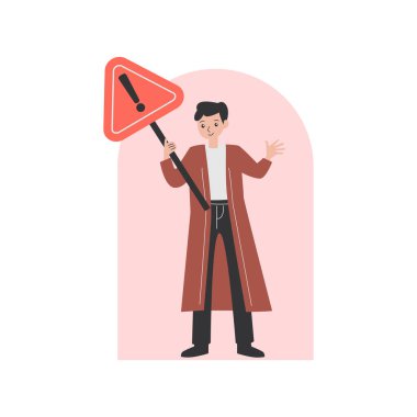 Trafik işaretli iş adamı