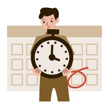 İş adamı saati, illüstrasyon, beyaz arkaplan üzerindeki vektör.