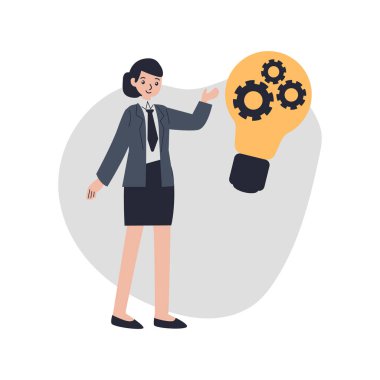 Vitesli ve ampullü iş kadını.