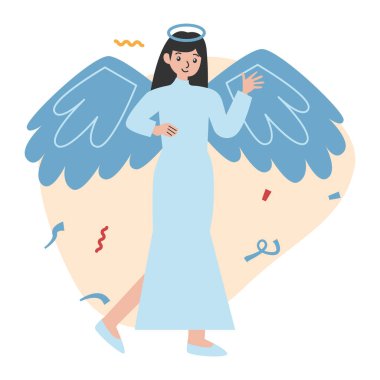 Kanatlı melek vektör çizimi
