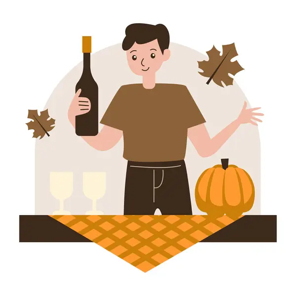 Mutlu şükran günü kutlamaları şarapla