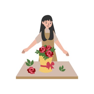 Çiçek saksısının önünde duran bir kadın