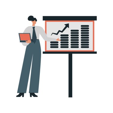 Üzerinde bir grafik olan beyaz tahtanın önünde duran bir adam.