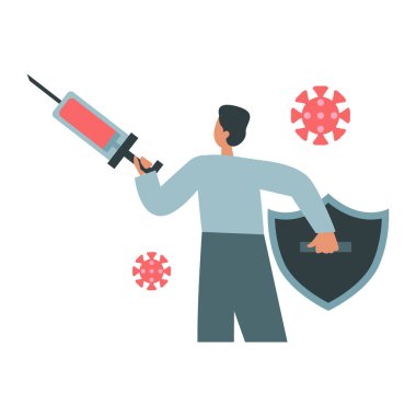 Arka planda taç işareti olan kılıç ve kalkan tutan bir adam.