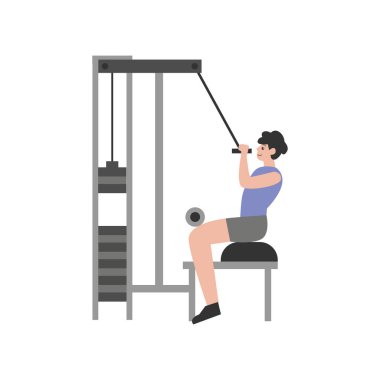 Makineye barfiks çeken bir adam.