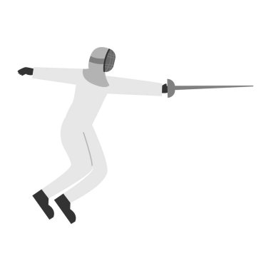 Kılıçlı, eskrim yapan bir adam.