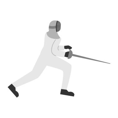 Kılıçlı, eskrim yapan bir adam.