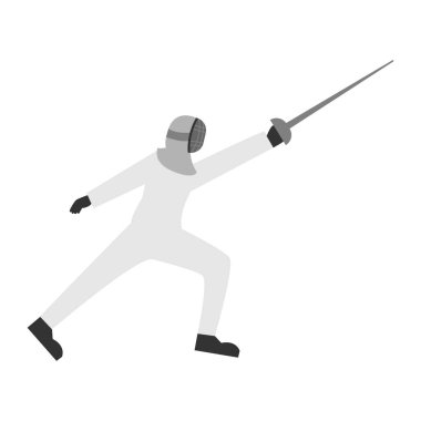 Kılıçlı, eskrim yapan bir adam.