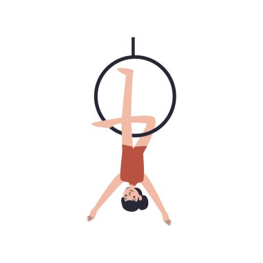 Çemberde hile yapan bir kadın.