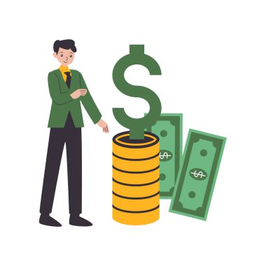 Para fıçısının yanında duran bir adam.