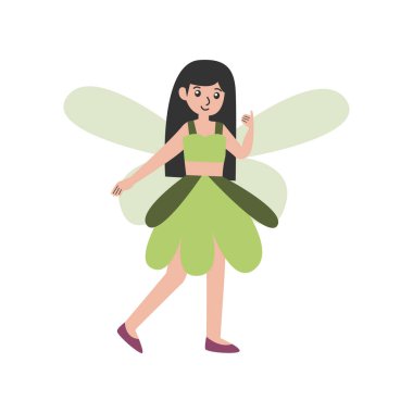 Peri kostümü giymiş bir kadın.