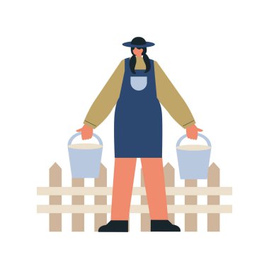 Kürekle kovayı tutan çiftçi