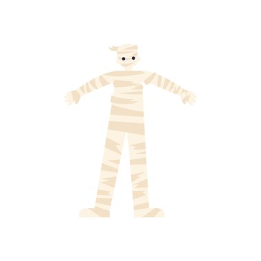 Beyaz arka planda mumyanın çizgi film karakteri